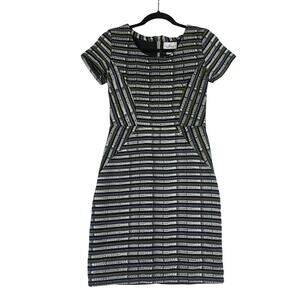 4 All Humanity Dress Womens 4 Black Gray Knee Length Short Sleeve Lined Zip Up